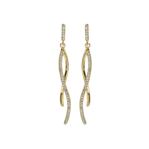 BOUCLES D'OREILLES TIGE VERMEIL 2 BRANCHES OXYDES BLANCS SERTIS