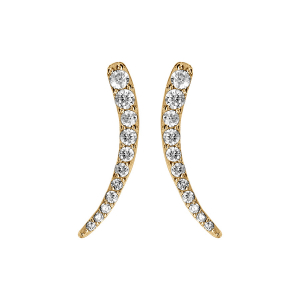 BOUCLES D'OREILLES TIGE VERMEIL FORME POINTE OXYDES BLANCS SERTIS