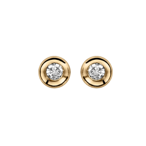 BOUCLES D'OREILLES TIGE VERMEIL RONDE OXYDE BLANC SERTI