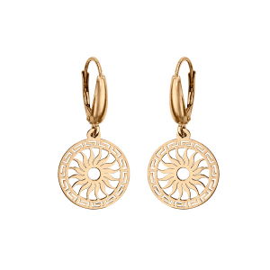 BOUCLES D'OREILLES VERMEIL RONDELLE MOTIF DECOUPE SOLEIL SYSTEME DORMEUSE