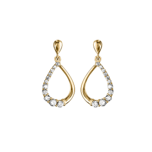 BOUCLES D'OREILLES TIGE VERMEIL FORME GOUTTE OXYDES BLANCS