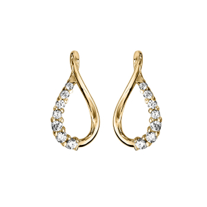 BOUCLES D'OREILLES TIGE VERMEIL FORME NFINI OXYDES BLANCS