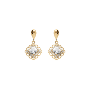 BOUCLES D'OREILLES TIGE VERMEIL PENDANTE 2 ANNEAUX ALLONGES OXYDES BLANCS