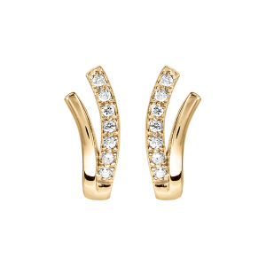 BOUCLES D'OREILLES TIGE VERMEIL FORME V OXYDES BLANCS SERTIS