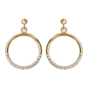 BOUCLES D'OREILLES TIGE VERMEIL CERCLE EVIDE OXYDES BLANCS SERTIS