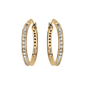 CRÉOLES VERMEIL RUBAN 23MM OXYDES BLANCS SERTIS