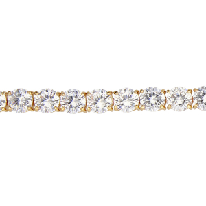 BRACELET VERMEIL RIVIERE ARTICULEE OXYDES BLANCS SERTIS 19CM