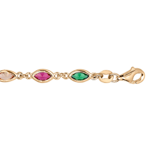 BRACELET VERMEIL OXYDES SERTIS MULTI COULEUR 16+3CM