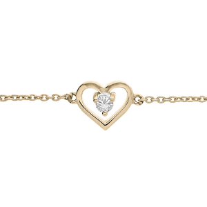 BRACELET VERMEIL COEUR OXYDE BLANC 14+3CM