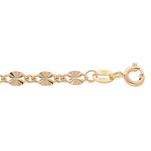 BRACELET VERMEIL PETITE PASTIILES DIAMANTEES 18CM