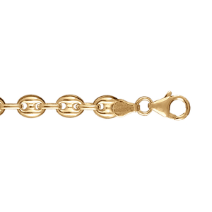 BRACELET VERMEIL GRAIN DE CAFE 6MM 18CM