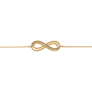 BRACELET VERMEIL MOTIF INFINI AJOURÉ AVEC OXYDES COULEUR MIEL  SERTIS 16+3CM
