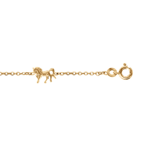 BRACELET VERMEIL ENFANT 3 CHEVAUX 15+3CM