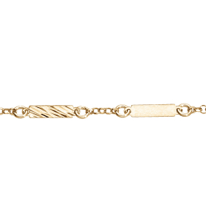 BRACELET VERMEIL PLAQUETTES RECTANGULAIRES DIAMANTÉES 16+2,5CM