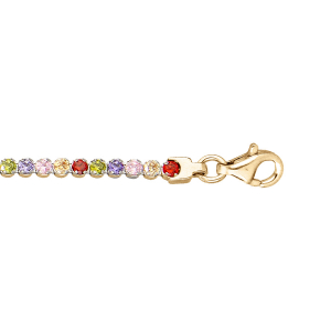 BRACELET VERMEIL OXYDES SERTIS MULTI COULEURS 16+3CM