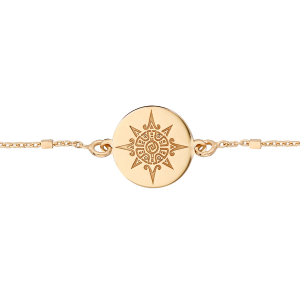 BRACELET VERMEIL AVEC PASTILLE SOLEIL  17+3CM