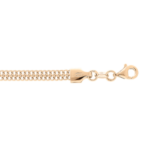 BRACELET VERMEIL MAILLE PLATE 18CM