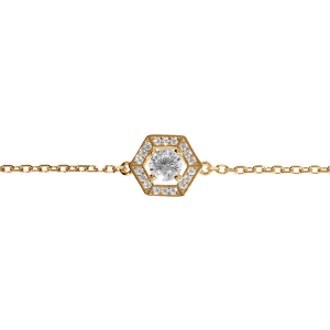 BRACELET VERMEIL OXYDE BLANC ET CONTOUR OXYDES BLANCS 16+3CM