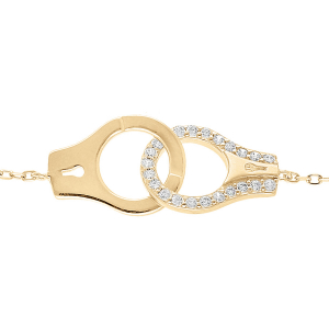 BRACELET VERMEIL MASSIF MENOTTES OXYDES BLANCS 16+3CM