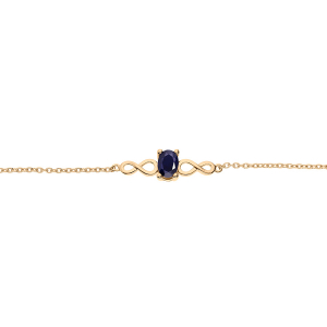 BRACELET VERMEIL MOTIF INFINI SAPHIR VÉRITABLE  16+3CM