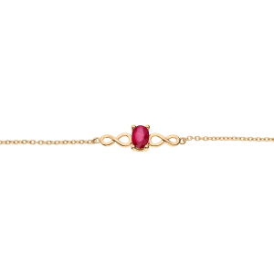 BRACELET VERMEIL MOTIF INFINI RUBIS VÉRITABLE  16+3CM
