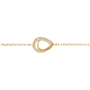 BRACELET VERMEIL GOUTTE OXYDES BLANCS SERTIS  15+3CM