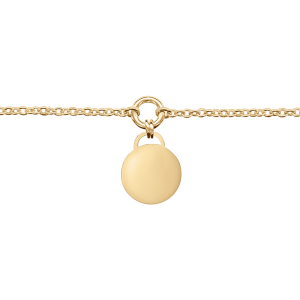 BRACELET VERMEIL CHAINETTE PAMPILLE RONDELLE 16+3CM REGLABLE