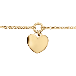 BRACELET VERMEIL CHAINETTE PAMPILLE COEUR 16+3CM REGLABLE