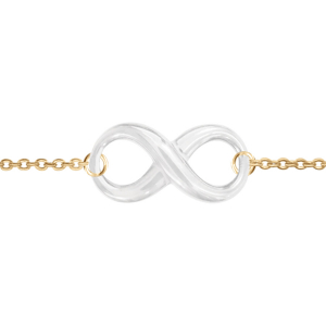 BRACELET VERMEIL MOTIF INFINI CERAMIQUE BLANCHE 16+3CM