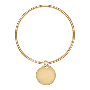 BRACELET JONC VERMEIL MASSIF 62MM FIL 3MM AVEC GALET A GRAVER