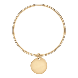 BRACELET JONC ARGENT MASSIF 66MM FIL3MM AVEC GALET A GRAVER