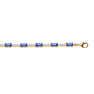 BRACELET VERMEIL OXYDES BLEU FONCÉ ET BLANCS 17+2CM