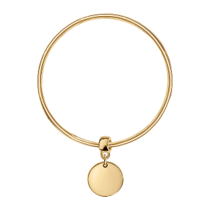 BRACELET JONC VERMEIL  MASSIF 3MM DIAM 62 AVEC ROND COULISSANT VIERGE A GRAVER