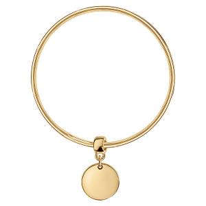 BRACELET JONC VERMEIL  MASSIF 3MM DIAM 66 AVEC ROND COULISSANT VIERGE A GRAVER