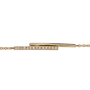 BRACELET VERMEIL BATONS OXYDES BLANCS SERTIS 16+2CM