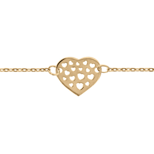 BRACELET VERMEIL COEUR AJOURE MULTI COEUR 16+3CM