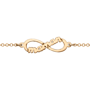 BRACELET VERMEIL INFINI AVEC DECOUPE MAMAN 16+3CM