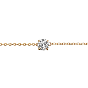BRACELET SOLITAIRE VERMEIL OXYDE BLANC SERTI 4 GRIFFES  5MM 18CM REGLABLE 16CM