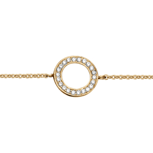 BRACELET VERMEIL CERCLE AJOURE OXYDES BLANCS SERTIS 16+2CM