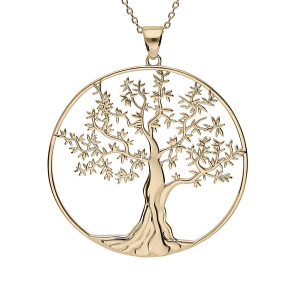 COLLIER VERMEIL MASSIF ARBRE DE VIE DIAM 35 mm  44+5CM