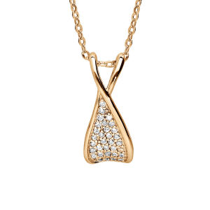 COLLIER VERMEIL PENDENTIF OXYDES BLANCS SERTIS 43+2CM