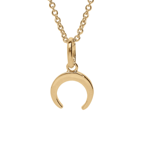 COLLIER VERMEIL PENDENTIF CROISSANT DE LUNE LISSE 40+4CM