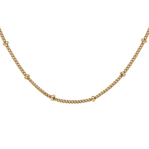 CHAINE VERMEIL GOURMETTE AVEC BOULES 60CM REGLABLE 55CM