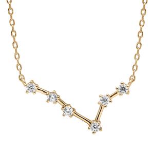 COLLIER VERMEIL ZODIAQUE CONSTELLATION POISSON OXYDES BLANCS SERTIS 42,5+2,5CM