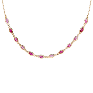 COLLIER VERMEIL OXYDES DEGRADE DE ROSE 38+7CM