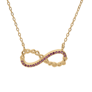 COLLIER VERMEIL INFINI AVEC OXYDES ROSES  44CM RÉGLABLE 42 ET 40