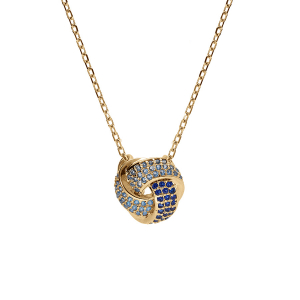 COLLIER VERMEIL PENDENTIF 3 RUBANS DEGRADÉ OXYDES BLEU