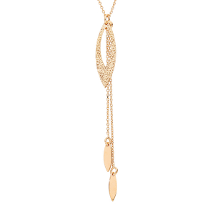COLLIER VERMEIL FORME Y AVEC PLUMES 40+5CM