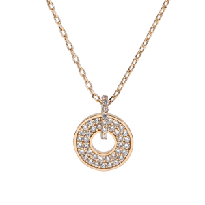 COLLIER VERMEIL PENDENTIF RONDELLE OXYDES BLANCS SERTIS 40+5CM