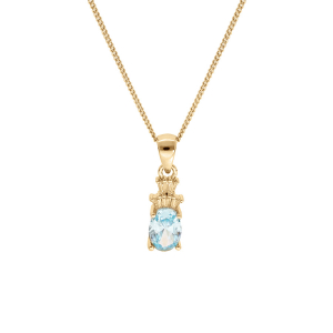 COLLIER VERMEIL PENDENTIF OXYDE BLANC ET BLEU CIEL 42+3CM